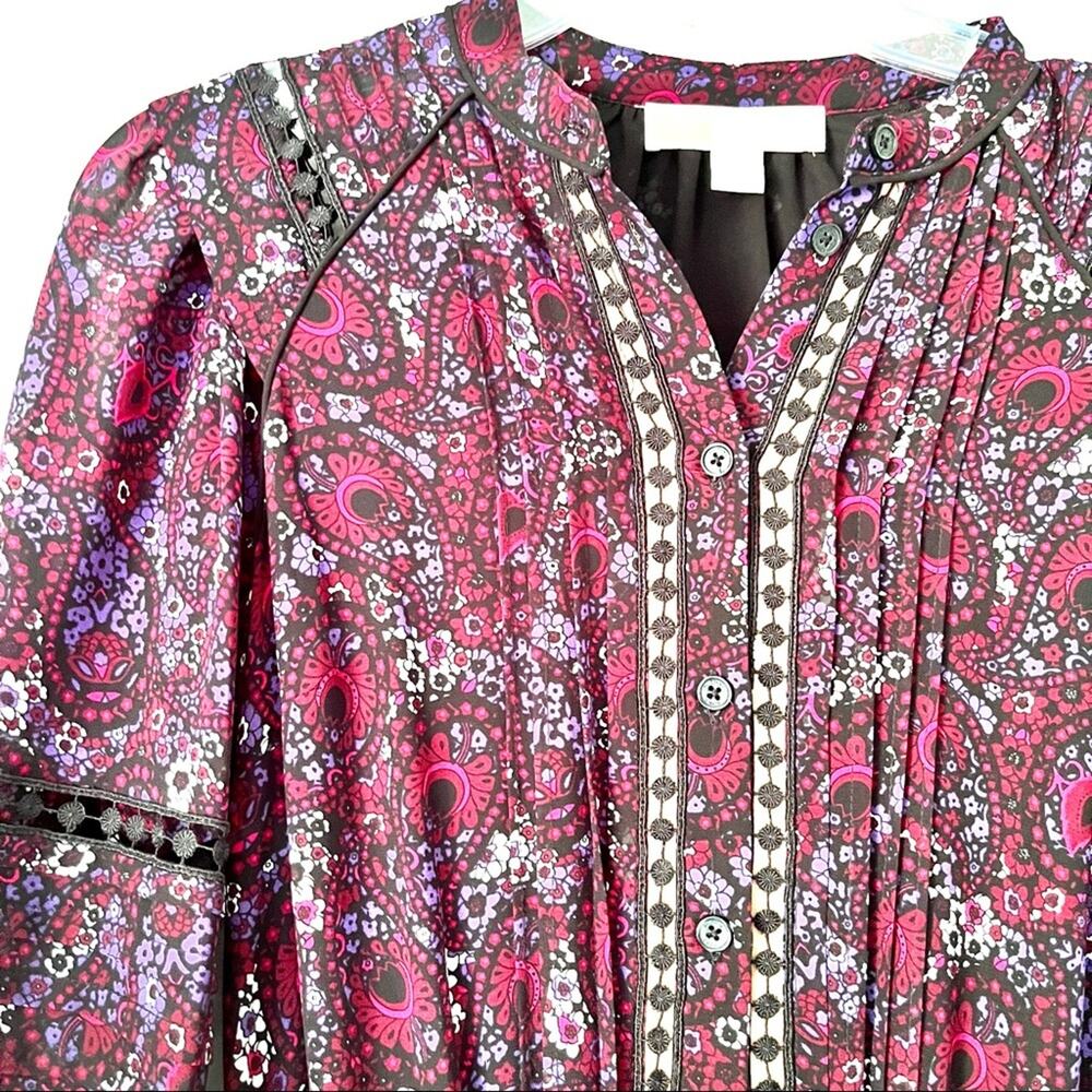 Michael Kors Burgundy Paisley Dress Size 2 - Work or Night Out - Picture 6 of 14